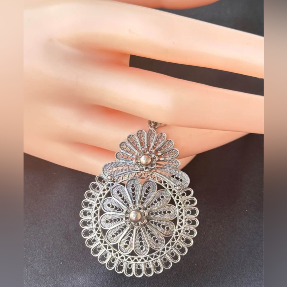 Gorgeous Statement Sterling Silver 925 Large Fili… - image 4